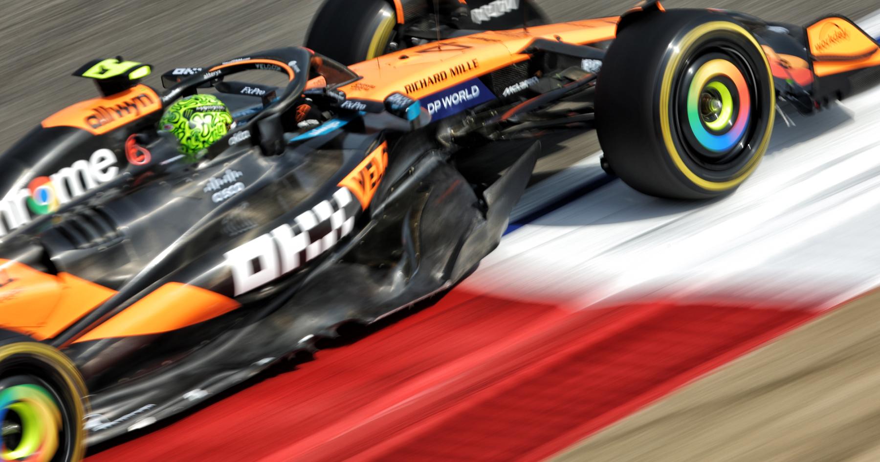 Lando Norris in action during the Bahrain Grand Prix practice session